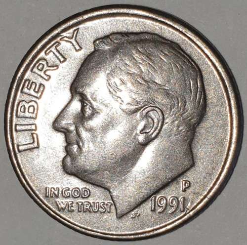1991 P - DIME - USA - ROOSEVELT ONE DIME COIN